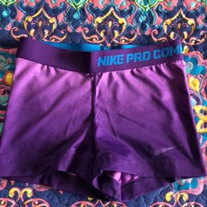 Purple Nike Pro spandex